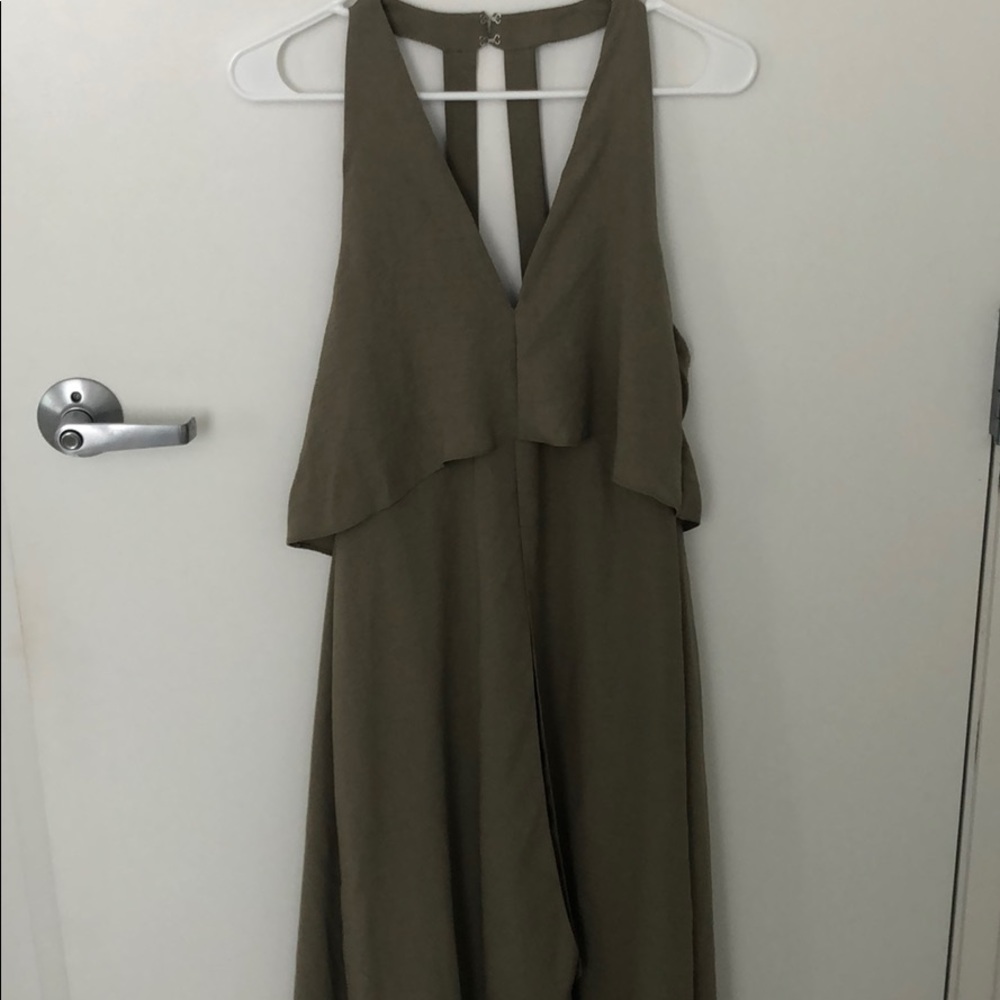 Strappy ASOS jumpsuit dress in khaki